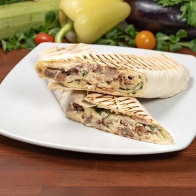 Грибная шаверма из свинины